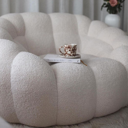 Fauteuil Bubble moderne Canapé une place, bouclé blanc